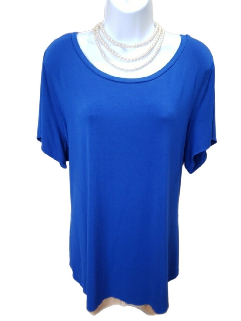 Alfani Royal Blue Scoop Neck Short Sleeve Tee, 3X